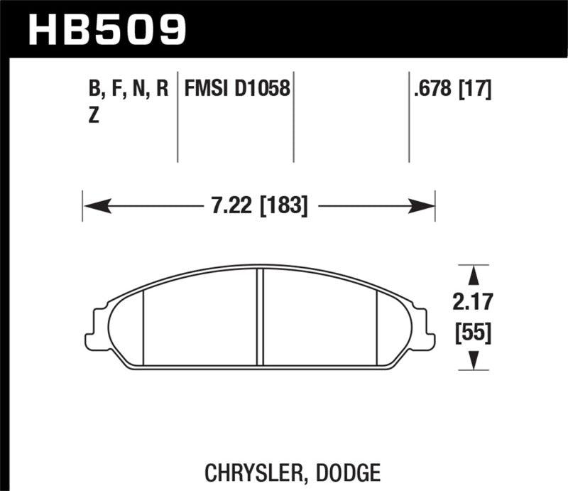 Hawk 2013-2014 Chrysler 200 (w/XR1 Brakes) HPS 5.0 Front Brake Pads - Torque Motorsport