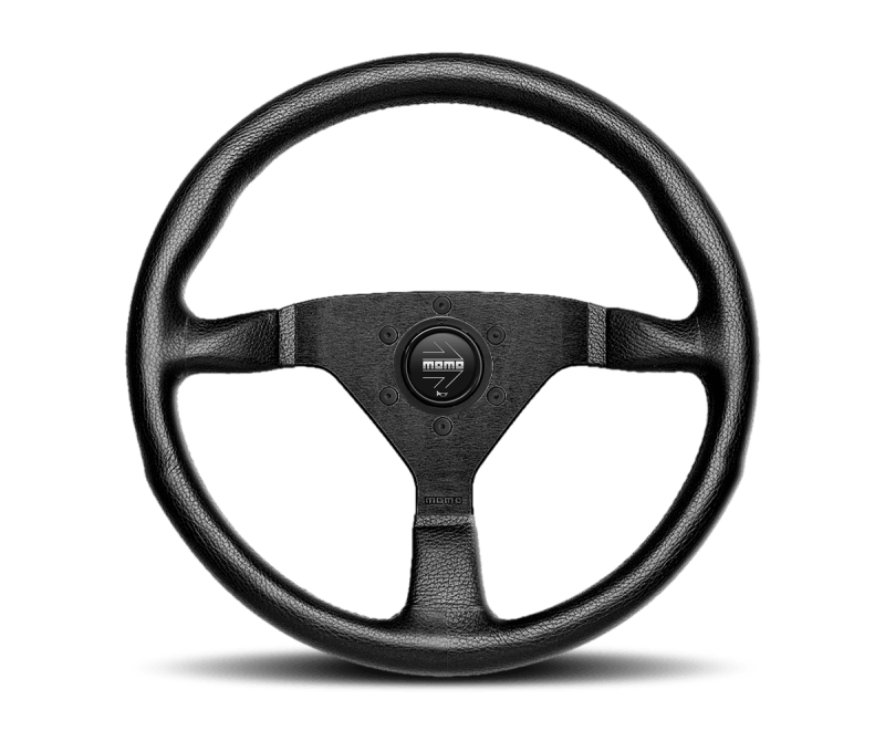 Momo Montecarlo Steering Wheel 320 mm - Black Leather/Black Stitch/Black Spokes - Torque Motorsport