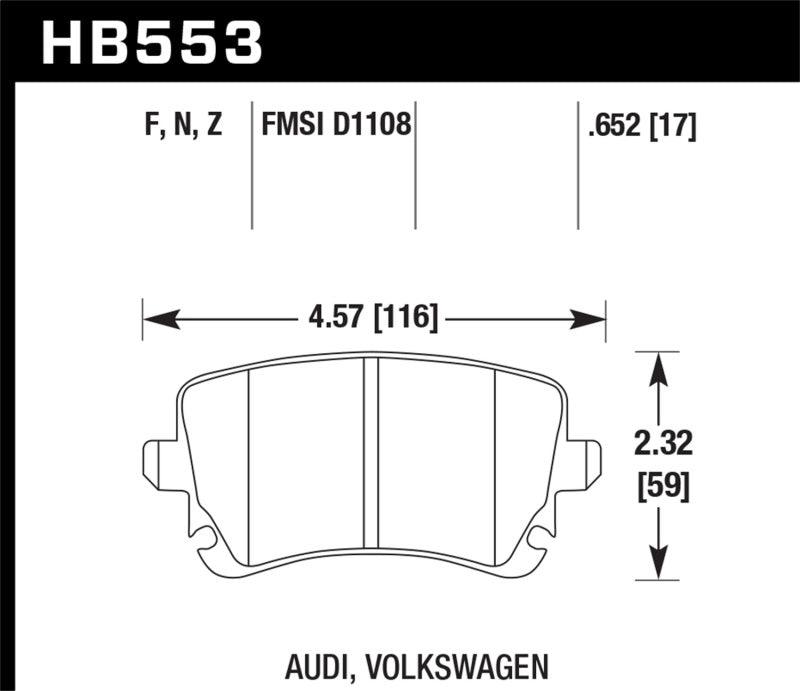 Hawk 06-07 Audi A6 Quattro / 03-04 RS6 / 04-08 S4 HPS Street Rear Brake Pads - Torque Motorsport