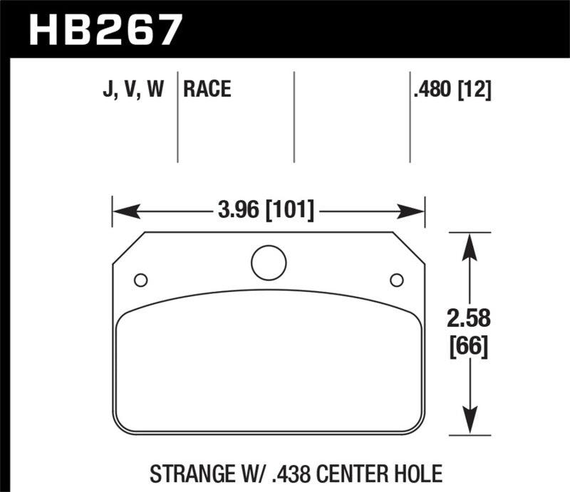 Hawk DR-97 Brake Pads for Strange w/ 0.438in Center Hole - Torque Motorsport