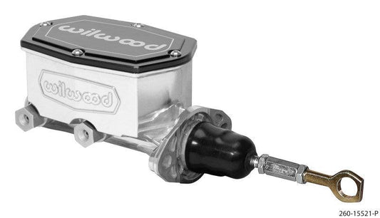 Wilwood Compact Tandem Master Cylinder - 15/16in Bore - w/Pushrod fits Mustang (Ball Burnished) - Torque Motorsport