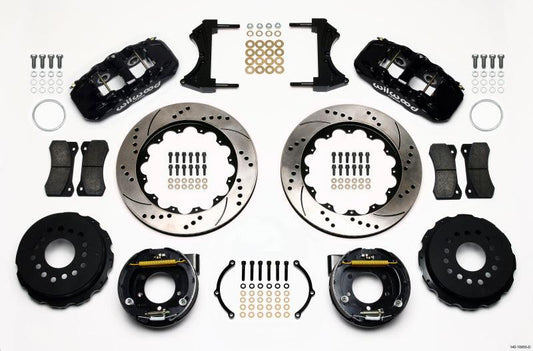 Wilwood AERO4 Rear P-Brake Kit 14.00in Drilled 2005-2014 Mustang - Torque Motorsport