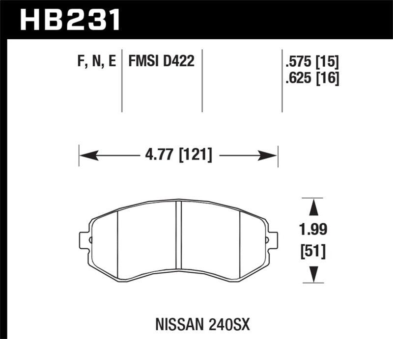 Hawk 89-93 240SX LE & SE (non-ABS) & Base / 94-96 240SX SE & Base HP+ Street Front Brake Pads - Torque Motorsport