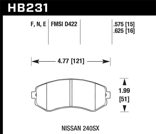 Hawk 89-93 240SX LE & SE (non-ABS) & Base / 94-96 240SX SE & Base HP+ Street Front Brake Pads - Torque Motorsport