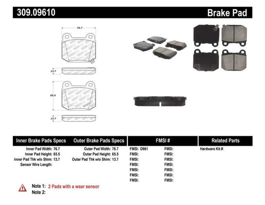 StopTech Performance ST-22 2-Piston Rear Caliper Brake Pads - Torque Motorsport