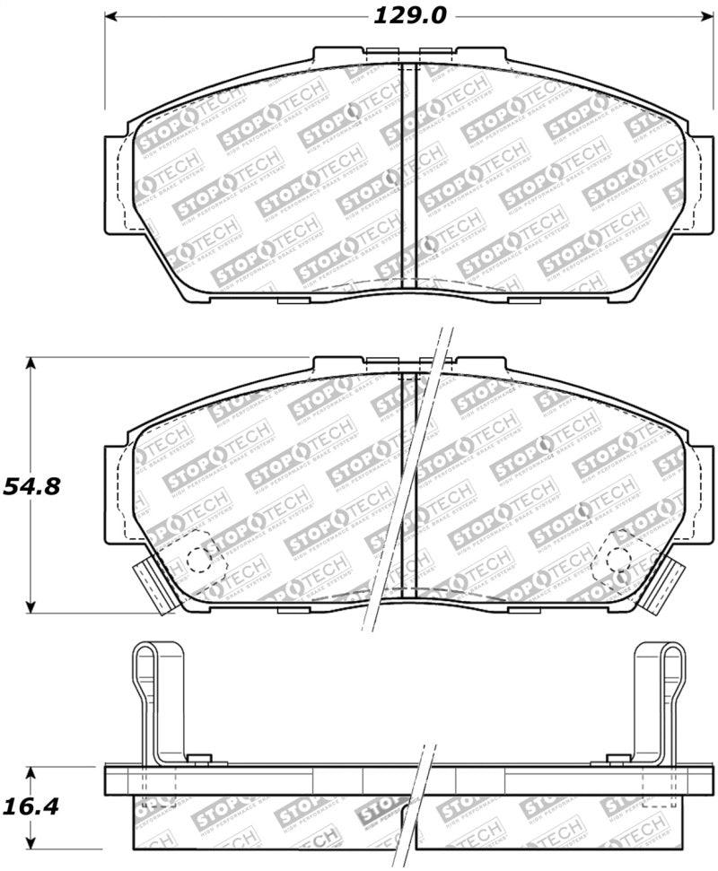 StopTech Street Touring 93-95 Honda Civic Coupe Front Brake Pads - Torque Motorsport