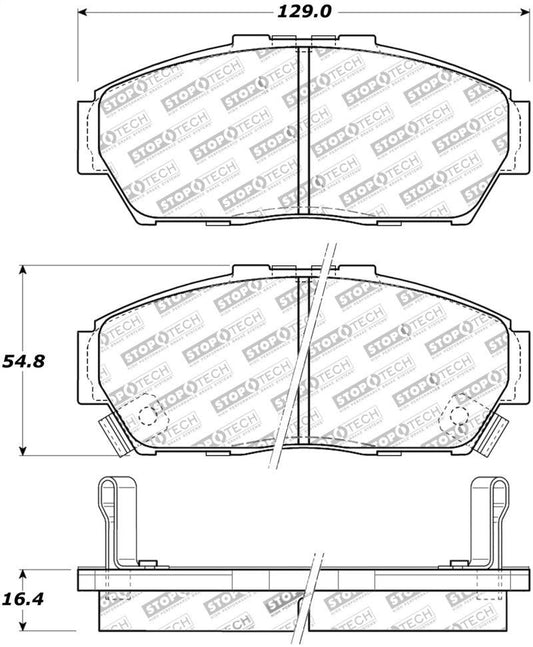 StopTech Street Touring 93-95 Honda Civic Coupe Front Brake Pads - Torque Motorsport