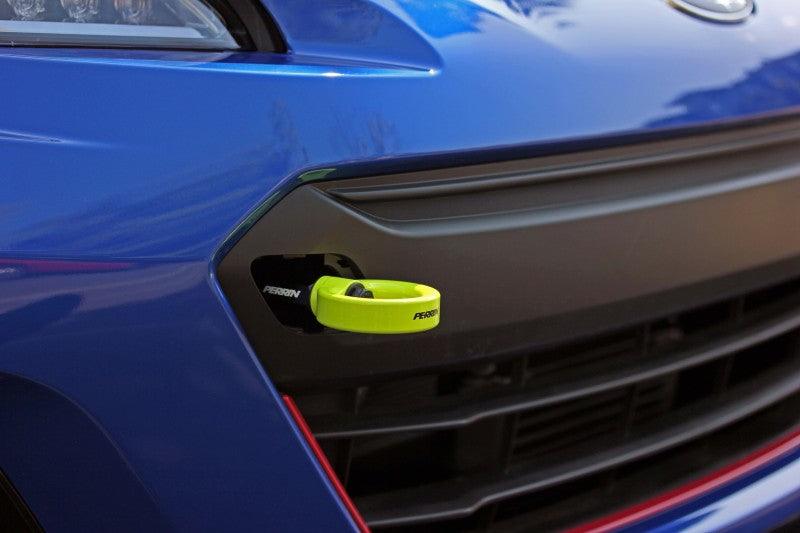 Perrin 18-21 WRX/STI / 13-20 BRZ / 17-20 Toyota 86 Front Tow Hook Kit - Neon Yellow - Torque Motorsport