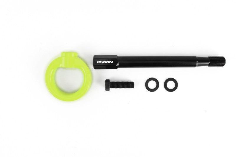 Perrin 08-14 Subaru WRX/STI Tow Hook Kit (Front) - Neon Yellow - Torque Motorsport