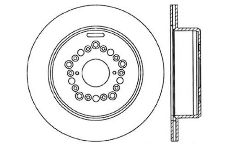 StopTech Power Slot 93-97 Lexus GS Series/95-00 LS400/92-00 SC400 Rear Left Drilled & Slotted Rotor - Torque Motorsport