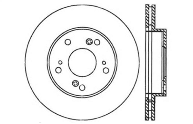 StopTech 02-06 Acura RSX Slotted & Drilled Left Front Rotor - Torque Motorsport