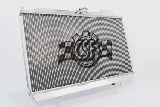 CSF 96-07 Mitsubishi Evo 4/5/6/7/8/9 Full-Slim Radiator w/12in Fan & Shroud/-16AN & Slip On Fitting - Torque Motorsport