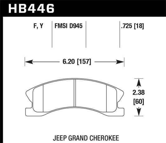 Hawk 99-04 Jeep Grand Cherokee w/ Akebono Front Calipers ONLY LTS Street Front Brake Pads - Torque Motorsport