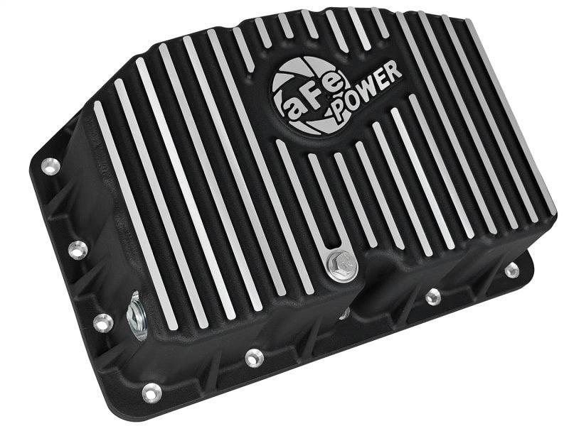 AFE Pro Series Engine Oil Pan Black w/Machined Fins; 11-16 Ford Powerstroke V8-6.7L (td) - Torque Motorsport