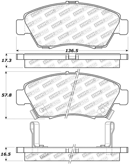 StopTech Performance 02-06 Acura RSX Type S / 93-95 Civic Coupe / 04-05 Civic Si / 93-97 Civic Del - Torque Motorsport