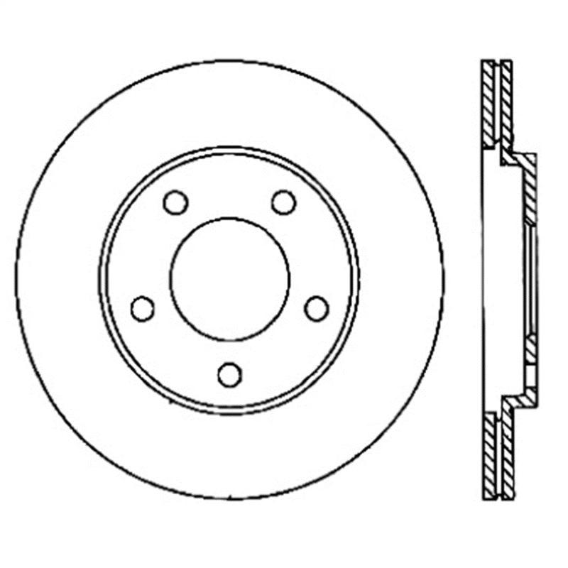 StopTech Power Slot 05-10 Mustang V6/4.0L / GT V8-4.6L Rear Right Slotted Rotor - Torque Motorsport