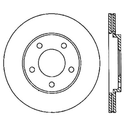 StopTech Power Slot 05-10 Mustang V6/4.0L / GT V8-4.6L Rear Right Slotted Rotor - Torque Motorsport