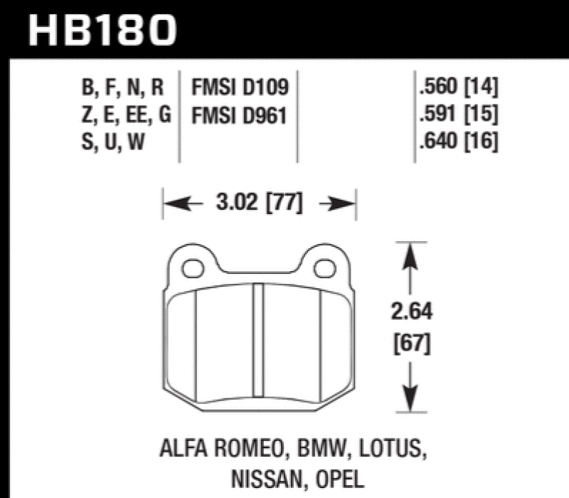 Hawk 1984-1986 Alfa Romeo GTV-6 2.5 HPS 5.0 Front Brake Pads - Torque Motorsport