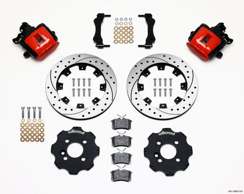 Wilwood Combination Parking Brake Rear Kit 11.75in Drilled Red Mini Cooper - Torque Motorsport