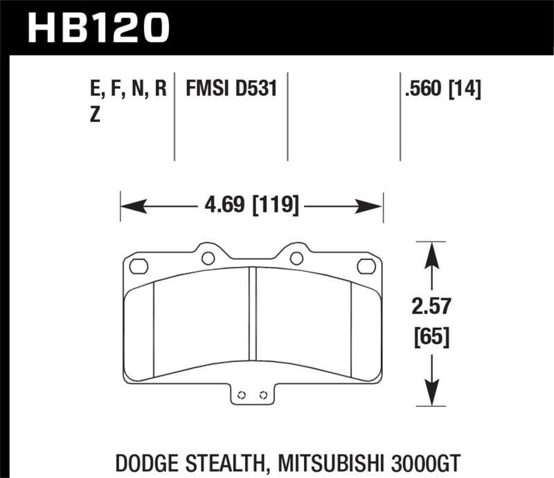 Hawk Mitsubishi 3000 GT VR4/ Dodge Stealth R/T 4WD HPS Street Front Brake Pads - Torque Motorsport