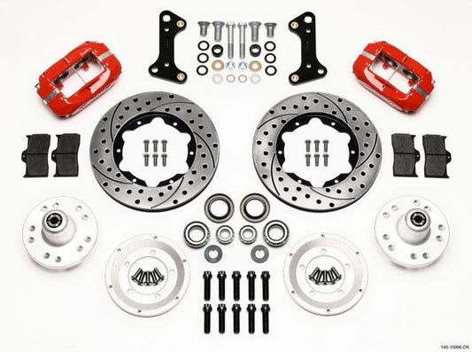 Wilwood Forged Dynalite Front Kit 11.00in Drill-Red 67-69 Camaro 64-72 Nova Chevelle - Torque Motorsport