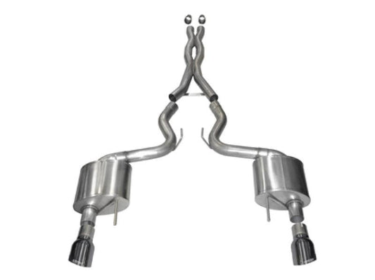 Corsa 15-17 Ford Mustang GT Coupe 5.0L 3in Xtreme Cat-Back Exhaust Dual Rear Exit w/ Gun Metal Tips - Torque Motorsport