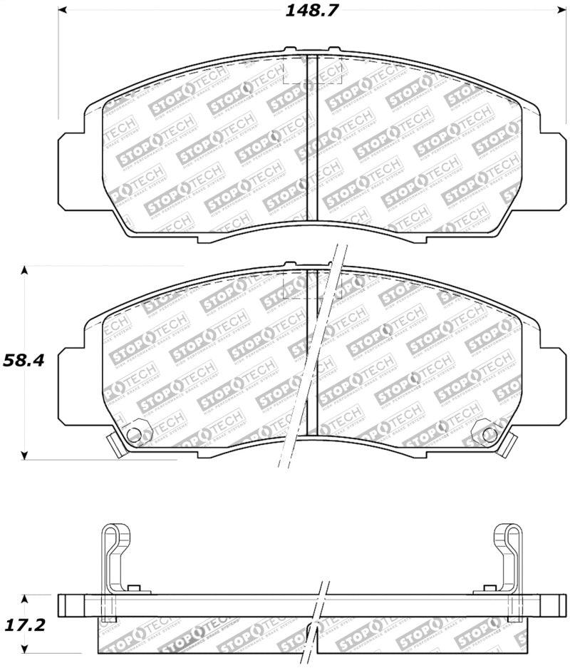 StopTech Street Touring 04-09 Acura TSX / 09 Accord V6 Coupe ONLY Front Brake Pads - Torque Motorsport