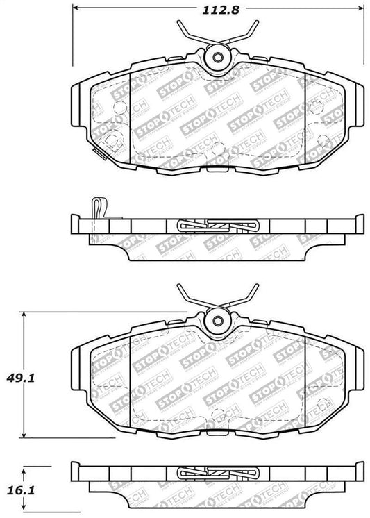 StopTech Street Select Brake Pads - Rear - Torque Motorsport