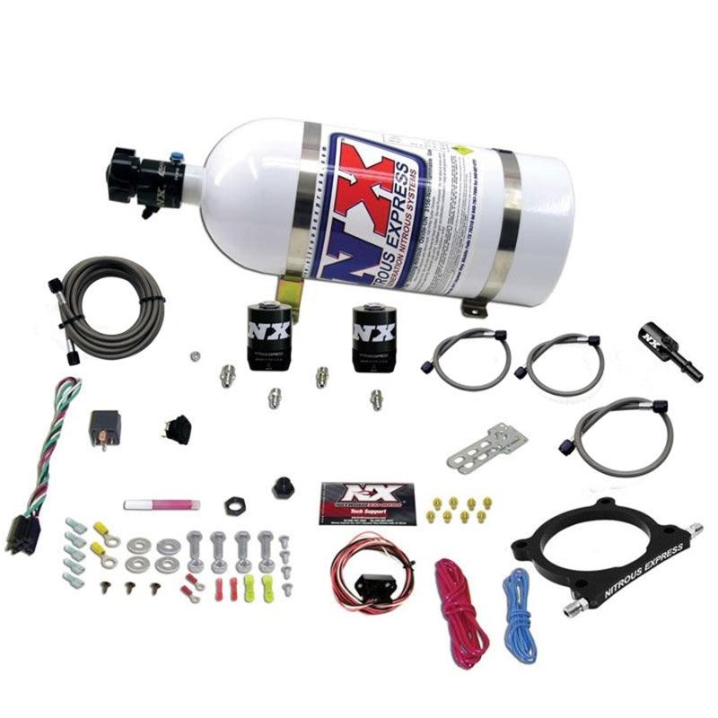 Nitrous Express 11-15 Ford Mustang GT 5.0L High Output Nitrous Plate Kit (50-250HP) w/10lb Bottle - Torque Motorsport