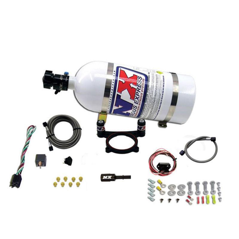 Nitrous Express 11-15 Ford Mustang GT 5.0L Coyote 4 Valve Nitrous Plate Kit (50-200HP) w/10lb Bottle - Torque Motorsport