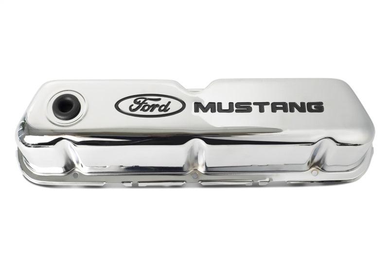 Ford Racing Ford Mustang Logo Stamped Steel Chrome Valve Covers - Torque Motorsport