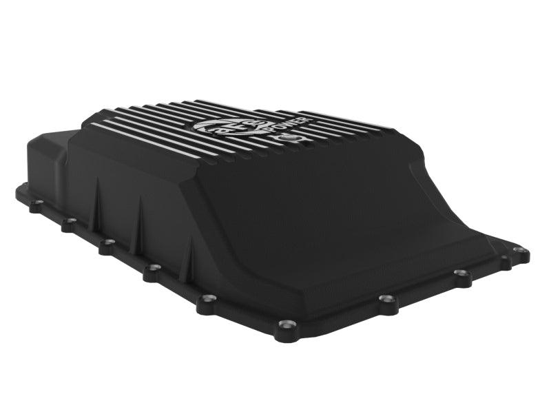 aFe 17-24 Ford F-150 10R60/10R80 Pro Series Rear Transmission Pan Black w/ Machined Fins - Torque Motorsport