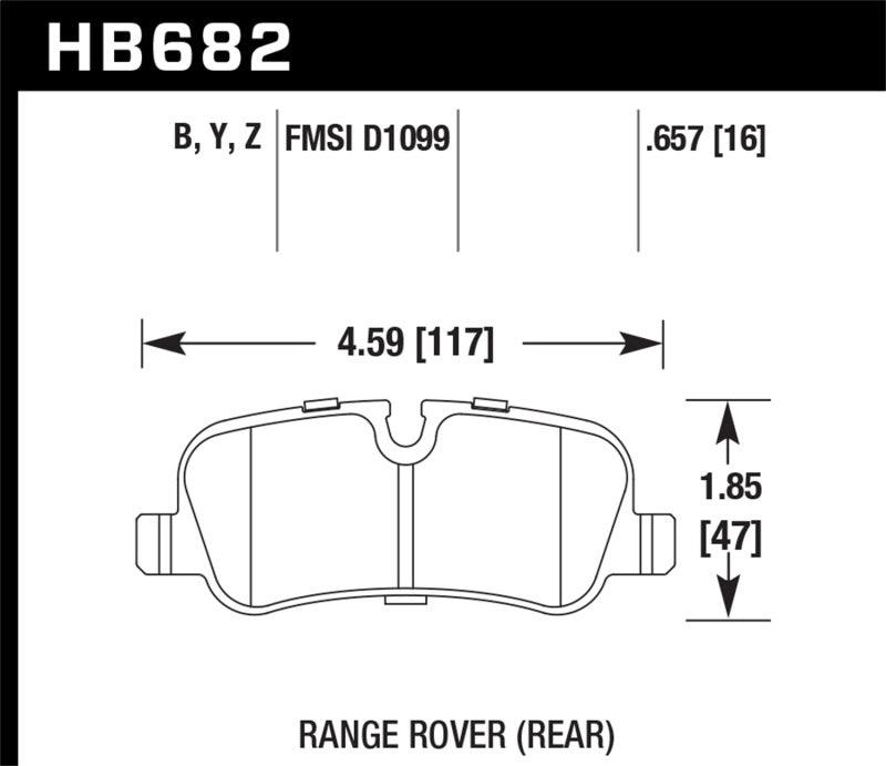 Hawk 05-09 Range Rover LR3 D1099 LTS Street Rear Brake Pads - Torque Motorsport