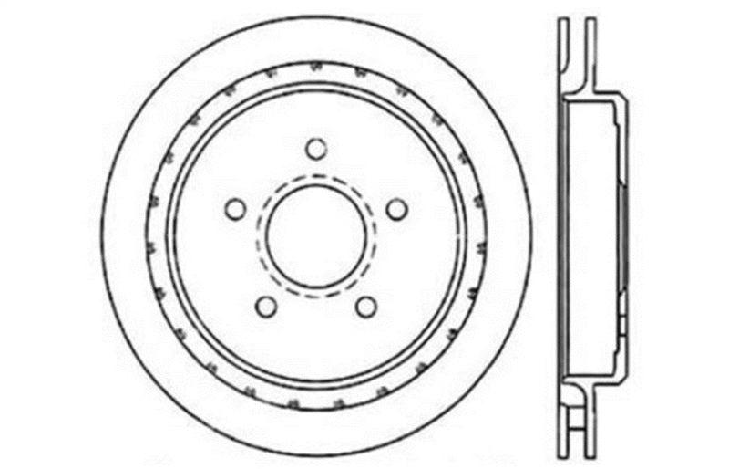 StopTech 97-10 Chevy Corvette Slotted & Drilled Rear Right Rotor - Torque Motorsport