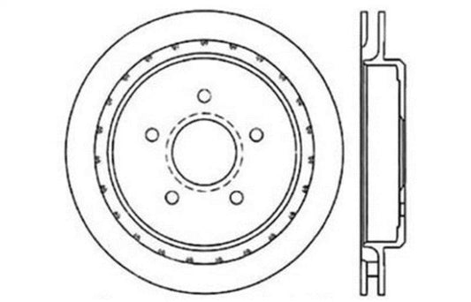 StopTech 97-10 Chevy Corvette Slotted & Drilled Rear Right Rotor - Torque Motorsport