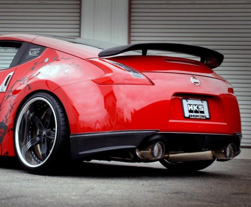 HKS 09+ 370z Dual Hi-Power Titanium Tip Catback Exhaust (requires removal of emissions canister shie - Torque Motorsport