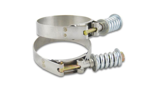 Vibrant SS T-Bolt Clamps Pack of 2 Size Range: 3.22in to 3.52in OD For use w/ 3in ID Coupling - Torque Motorsport