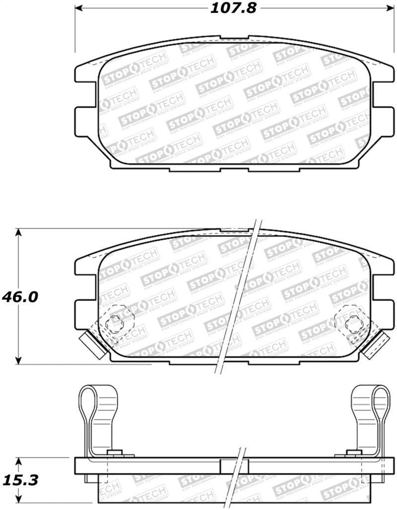 StopTech 91-93 Mitsubishi 3000GT Street Performance Rear Brake Pads - Torque Motorsport