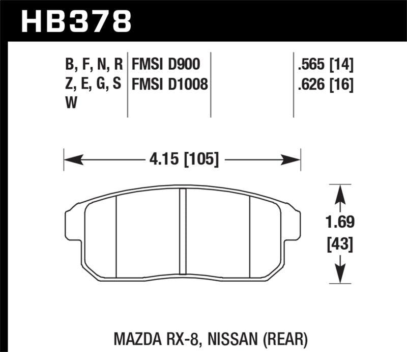 Hawk 2001-2001 Infiniti G20 (Made On or After 12-1-01) HPS 5.0 Rear Brake Pads - Torque Motorsport