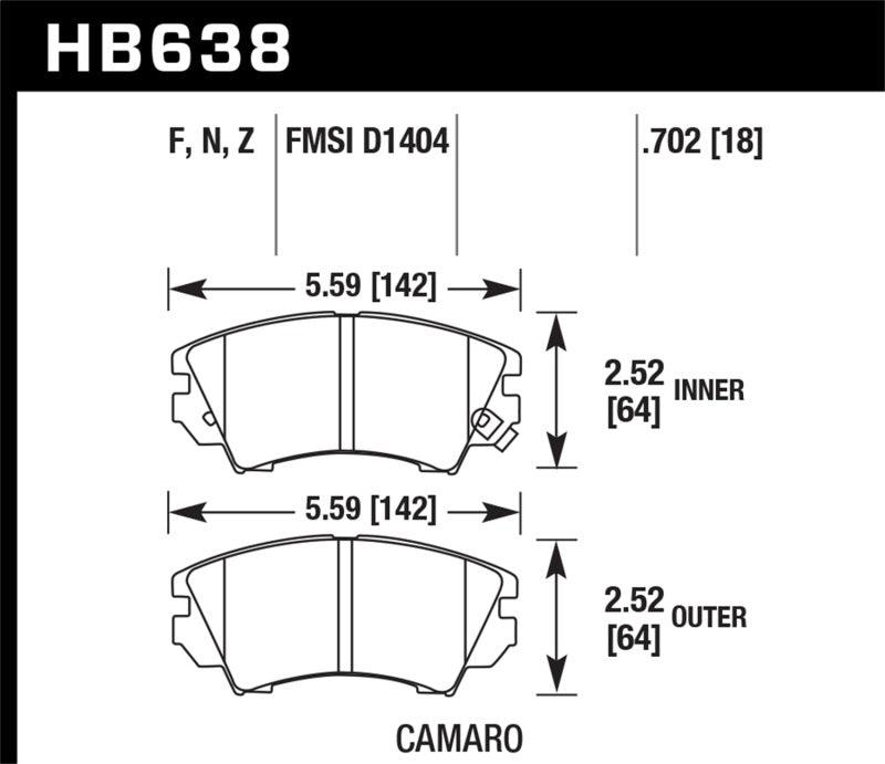 Hawk Camaro V6 Performace Ceramic Street Front Brake Pads - Torque Motorsport