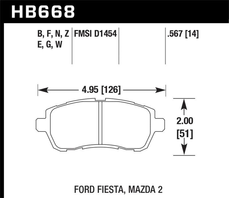 Hawk 11 Ford Fiesta S/SE/SL HPS Front Street Brake Pads - Torque Motorsport