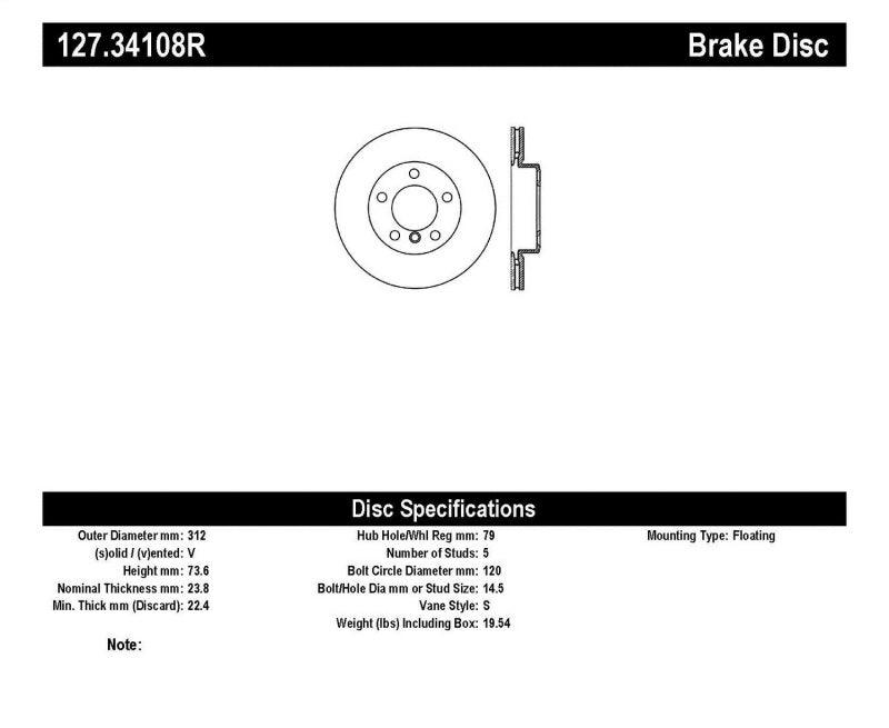 StopTech 9/07-09 BMW 328 Slotted & Drilled Right Front Rotor - Torque Motorsport