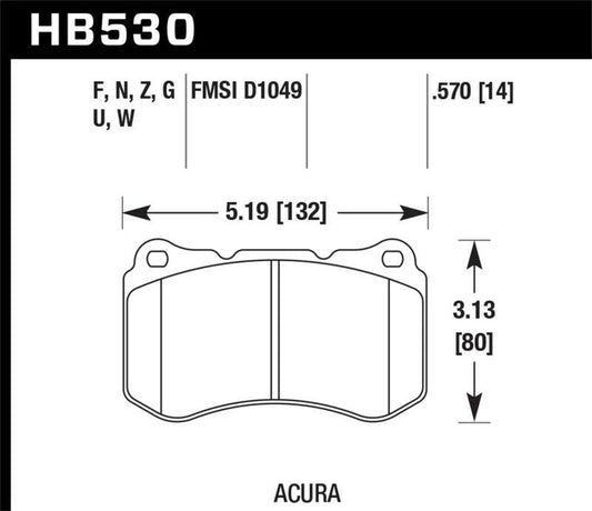 Hawk 07-08 Acura TL Type S Performance Ceramic Street Front Brake Pads - Torque Motorsport