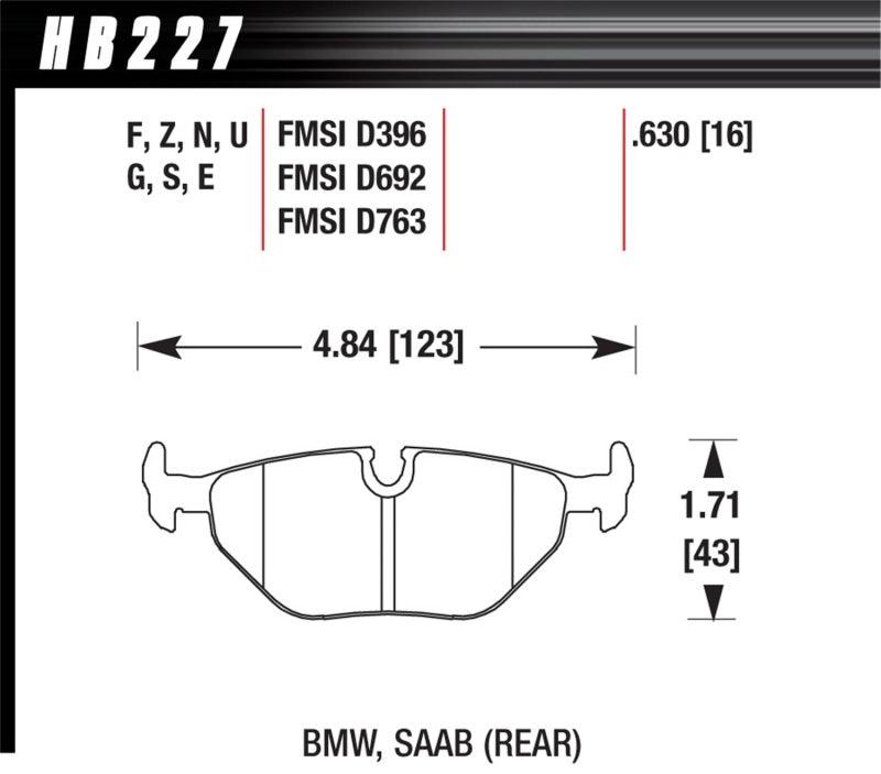 Hawk 1992-1998 BMW 318i HPS 5.0 Rear Brake Pads - Torque Motorsport