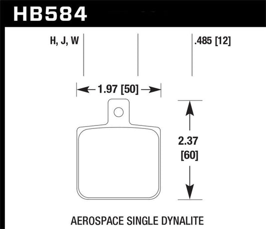 Hawk Aerospace Single Dynalite 12mm Thickness HPS Street Brake Pads - Torque Motorsport