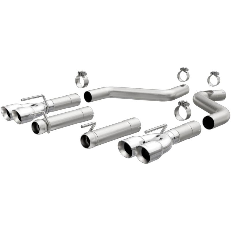 MagnaFlow Axle-Back, SS, 3in, Quad Split Rear 3.5 Tips 2015 Dodge Challenger incl SRT Hellcat - Torque Motorsport