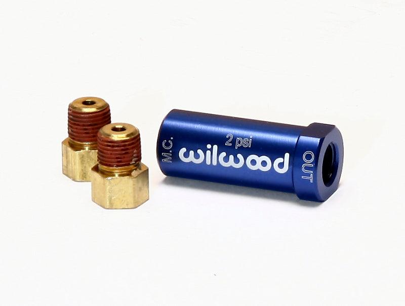 Wilwood Residual Pressure Valve - New Style w/ Fittings - 2# / Blue - Torque Motorsport