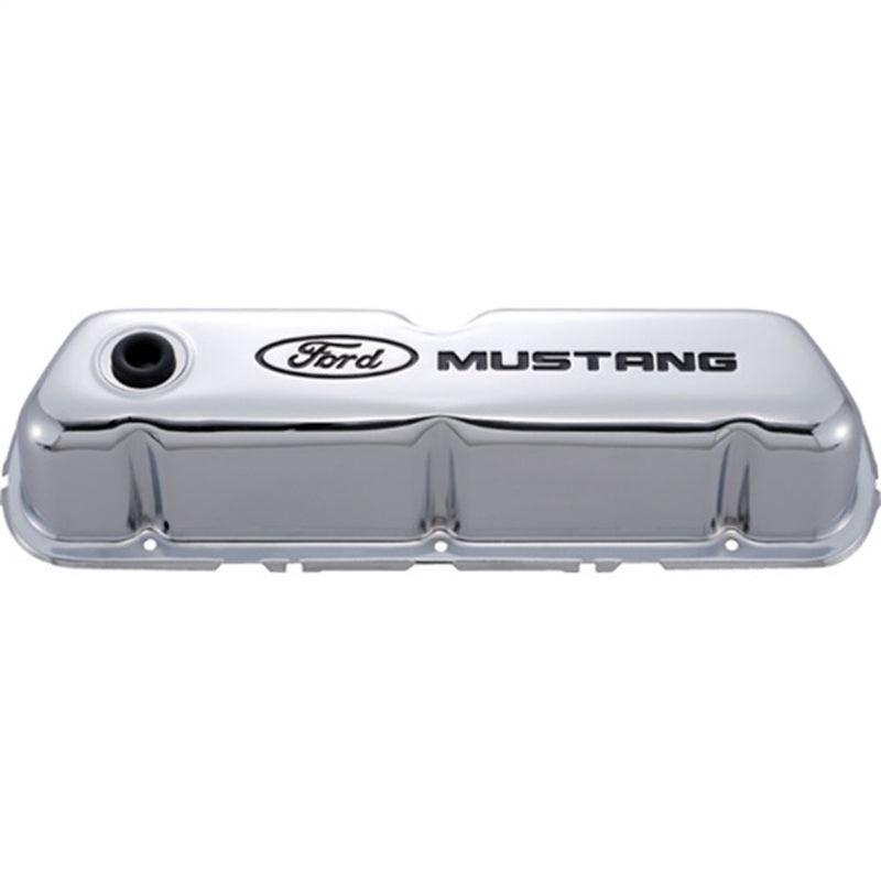 Ford Racing Ford Mustang Logo Stamped Steel Chrome Valve Covers - Torque Motorsport