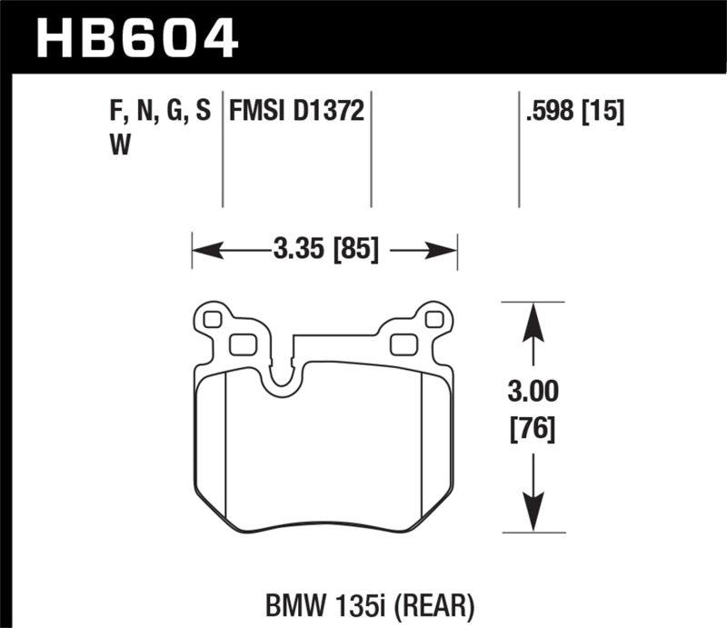 Hawk BMW 135i HP+ Street Rear Brake Pads - Torque Motorsport