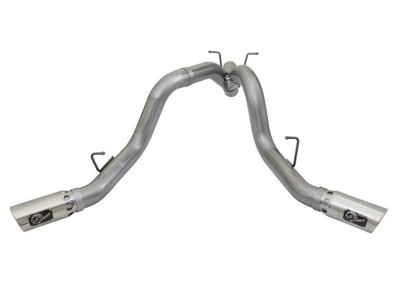 aFe Large Bore-HD 4in 409-SS DPF-Back Exhaust w/Dual Polished Tips 2017 GM Duramax V8-6.6L (td) L5P - Torque Motorsport